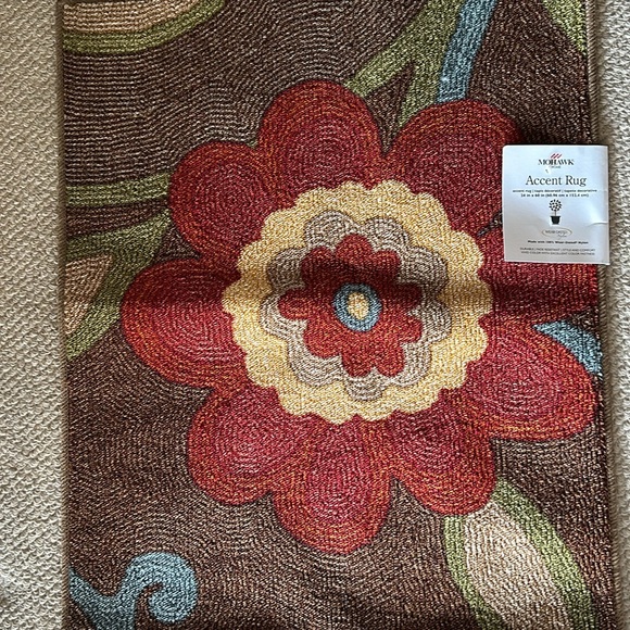 Floral Brown Runner Rug - Picture 3 of 6